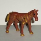 Brown with Yellow Stripes Plastic Horse Figure Toy Animal Loose Used