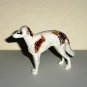 White & Brown Plastic Dog Figure Toy Animal Loose Used