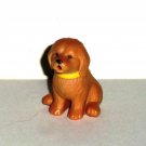 Brown Dog with Yellow Bow Ribbon Figure Toy Animal Loose Used