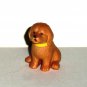 Brown Dog with Yellow Bow Ribbon Figure Toy Animal Loose Used