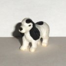 White & Black Springer Spaniel Dog Plastic Figure Toy Animal Loose Used