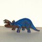 Triceratops Blue & Brown 2.5" Plastic Dinosaur Loose Used
