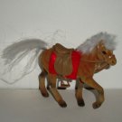 Brown Black and White Horse Figure with Saddle Toy Animal Loose Used