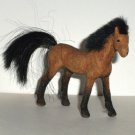 Brown and Black Flocked Horse Figure Toy Animal Loose Used