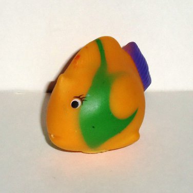 Orange Green Purple Fish 2.5" Vinyl Water Squirter Bath Toy Loose Used