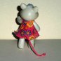 Cartoon Light Gray Mouse with Pink Flowered Dress Figure Toy Loose Used