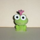 Cartoon Miniature Flocked Frog Figure Toy Animal Loose Used