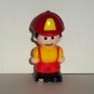 Fireman Plastic Figure with Yellow and Red Uniform Man Boy Loose Used