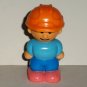 Construction Worker Plastic Figure with Blue and Orange Outfit Man Boy Loose Used