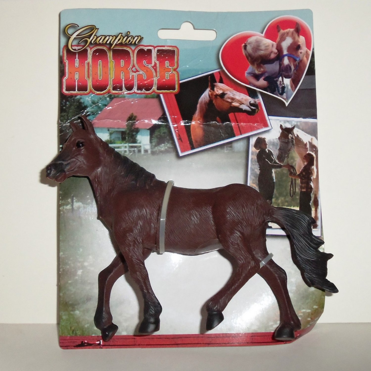 Champion Horse PVC Figure Brown Greenbrier on Original Card