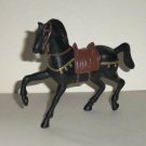 Black Horse w/ Brown Saddle Plastic Figure Loose Used