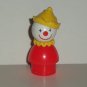 Vintage Fisher-Price Original Little People Clown Yellow Hat Red Body Body