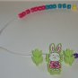 Child's Necklace with Plastic Beads Foam Rubber Rabbit and Flowers Loose Used