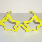 Child's Plastic Pretend Lensless Glasses Yellow Star Frames  Toy Loose Used