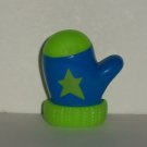 Green Blue Mitten Plastic Cupcake Ring Cake Topper Loose Used