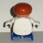 Lego Duplo Girl Figure White Decorated Top Blue Legs Brown Hair Loose Used