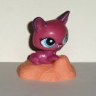 McDonald's 2010 Littlest Pet Shop Purple Cat Figure Only Happy Meal Toy Hasbro Loose Used