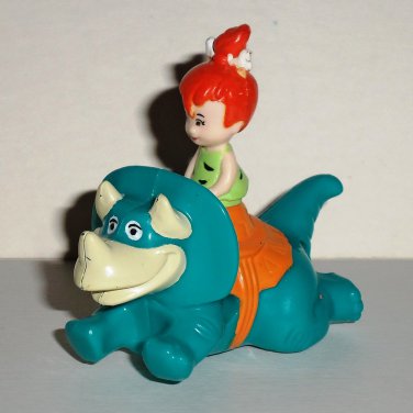 Denny's 1991 Flintstones Dino-Racers Pebbles Kids Meal Toy Loose Used