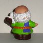 Fisher-Price Little People Noah with Green Coat Figure Mattel 2002 and the Ark Loose Used