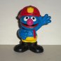 Sesame Street Friends Cookie Monster Fireman PVC Figure Muppets Hasbro Playskool 2010 Loose Used