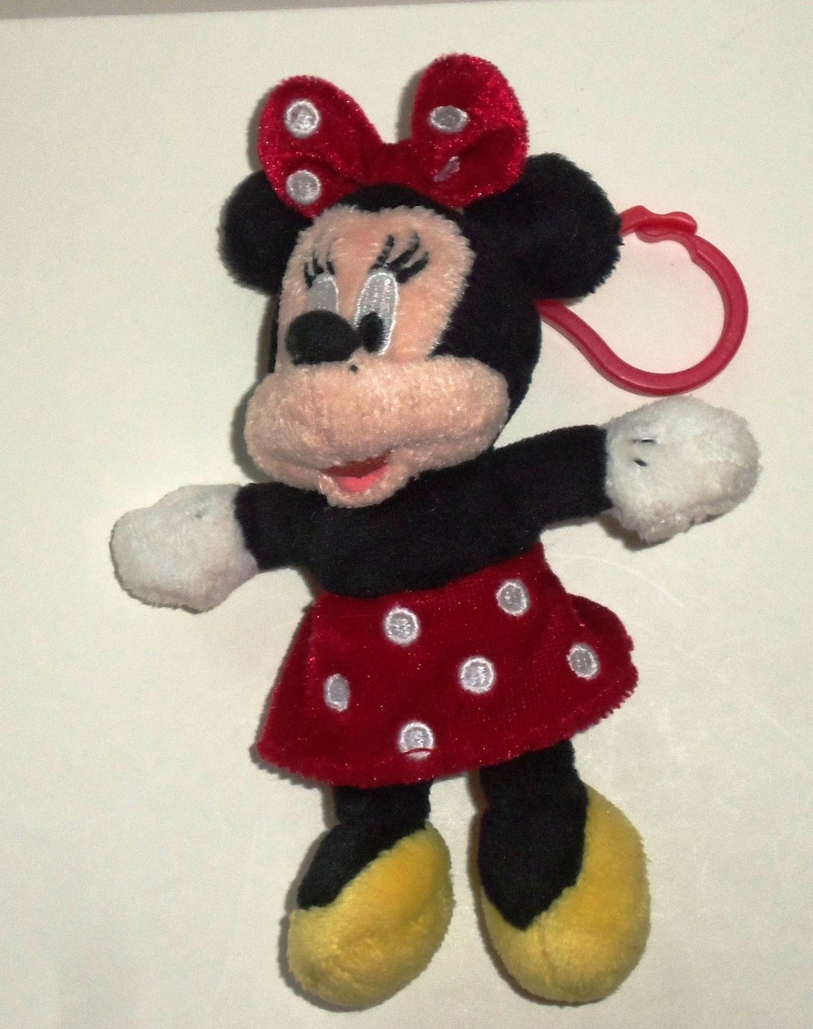 Disney Minnie Mouse Plush Doll With Backpack Clip Loose Used