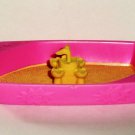 Littlest Pet Shop Pink and Yellow Cat Litter Box Sandbox Accessory Hasbro 2006 Loose Used