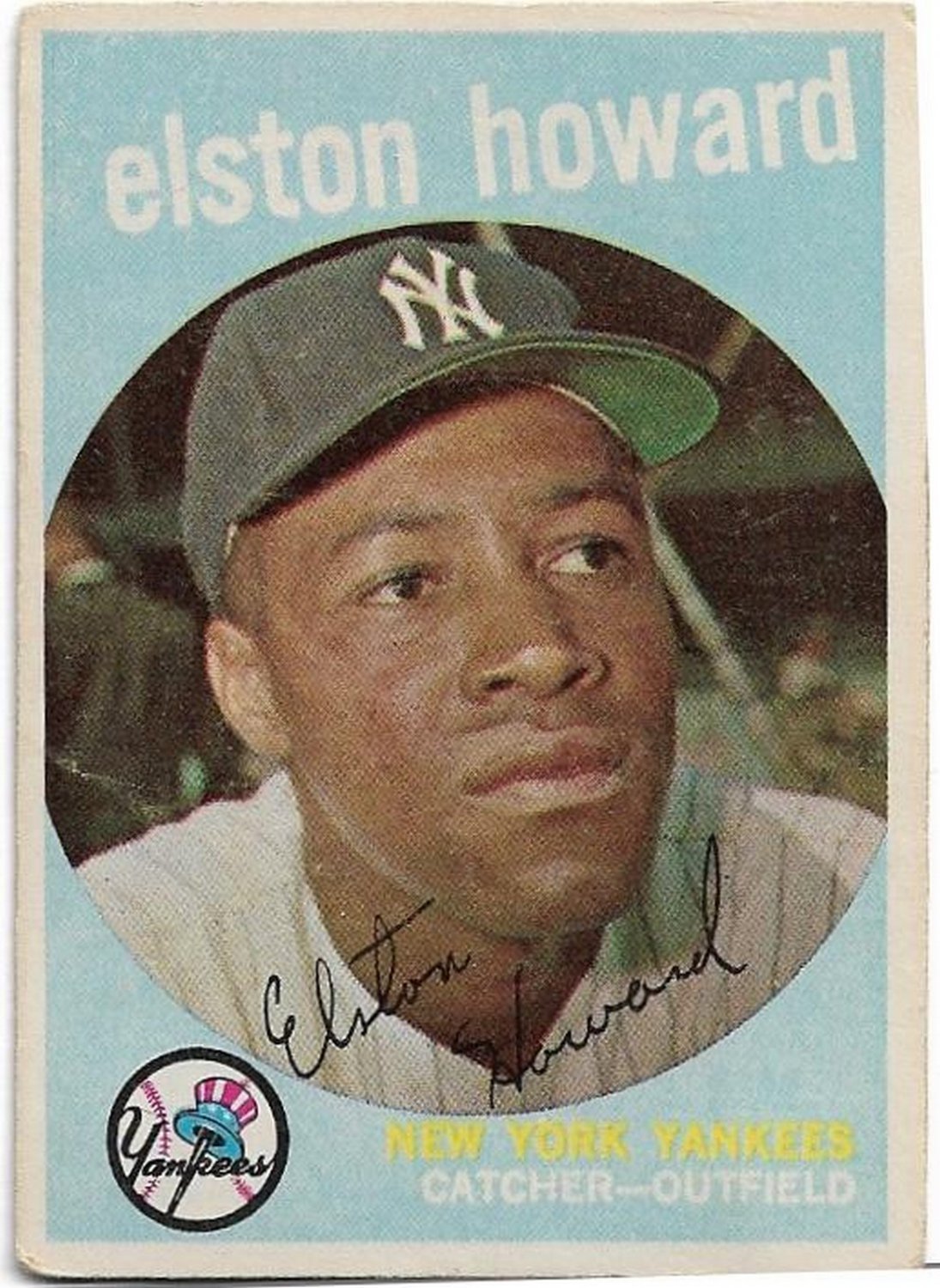 1959 Topps Baseball Card #395 Elston Howard New York Yankees Good