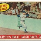 1959 Topps Baseball Card #462 Rocky Colavito Baseball Thrills Great Catch Cleveland Indians Good