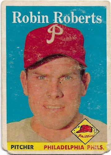 1958 Topps Baseball Card #90 Robin Roberts Philadelphia Phillies Poor
