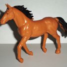 New Ray Toys Orange Black Horse PVC Plastic Animal Figure Loose Used