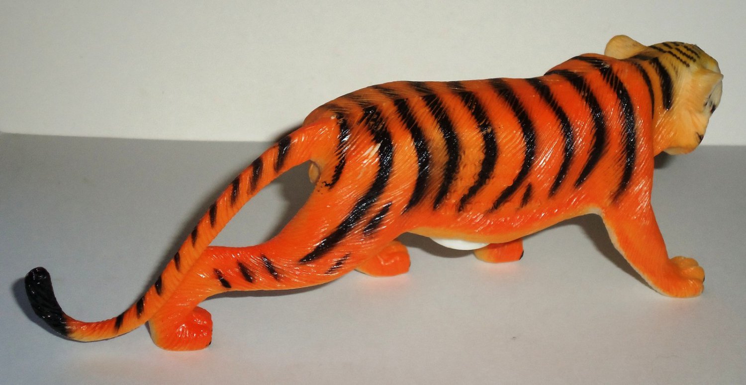 6.5" Long Plastic Tiger Toy Animal Figure Loose Used