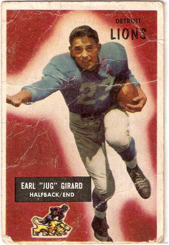 1955 Bowman Football Card #15 Earl "Jug" Girard Fair Detroit Lions FR