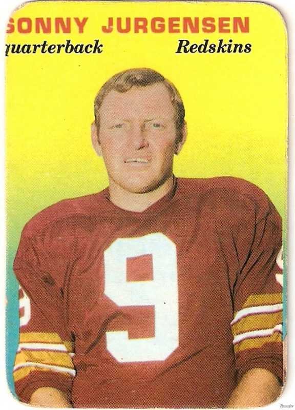 1970 Topps Football Cards Glossy Inserts #20 Sonny Jurgensen Washington  Redskins GD