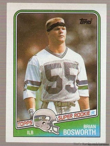 1988 Topps Football Card #144 Brian Bosworth RC Seattle Seahawks NM B