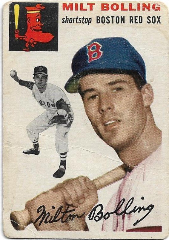 1954 Topps Baseball Card #82 Milt Bolling Boston Red Sox GD