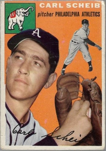 1954 Topps Baseball Card #118 Carl Scheib Philadelphia Athletics GD
