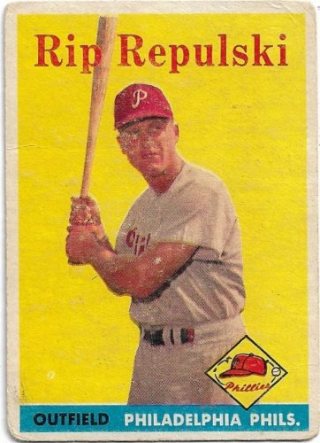 1958 Topps Baseball Card #14 Rip Repulski Philadelphia Phillies FR