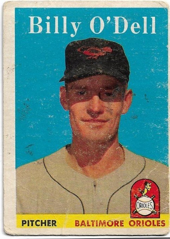 1958 Topps Baseball Card #84 Billy O'Dell Baltimore Orioles FR