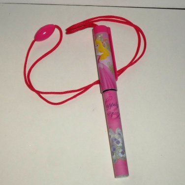 Disney Princess Aurora Sleeping Beauty Ink Pen w/ Neck String Loose Used