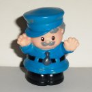 Fisher-Price Little People Policeman w/ Gray Hair & Mustache Figure 1999 Loose Used