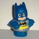 Fisher-Price Little People DC Super Friends Batman Blue & Gray Suit Figure W6172 Loose Used