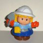 Fisher-Price Little People Blonde Girl w/Hardhat Figure from 77609 Mixie the Cement Truck Loose Used