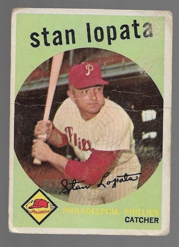 1959 Topps Baseball Card #412 Stan Lopata Philadelphia Phillies GD B