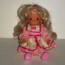 Precious Moments 1999 Blonde Haired Girl w/ Pink & White Dress Doll Loose Used