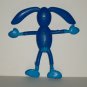 Bendable Blue Bunny Rabbit 4" Figure Toy Loose Used