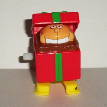 Wendy's 1991 Wacky Wind-Ups Christmas Gift Hamburger in Box Kids Meal Toy Loose Used