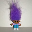 Ace Novelty 1992 Mini Treasure Troll w/ Purple Hair Shirt Wishstone Blue Pants Figure Loose Used