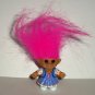 Ace Novelty 1992 Mini Treasure Troll w/ Pink Hair & Wishstone Purple Dress Figure Loose Used