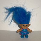 Ace Novelty 1992 Mini Treasure Troll w/ Blue Hair Wishstone Dress Figure Loose Used