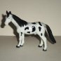 3.75" White & Black Horse PVC Plastic Animal Figure Loose Used